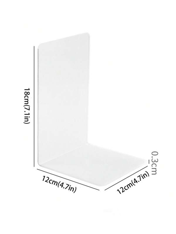 1pc Clear Decorative Bookend, Simple Multipurpose Bookend For Office