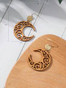 Bông tai thả mặt trăng rỗng - Nhiều màu - Xem 4