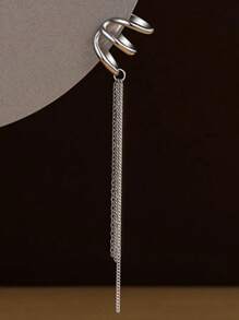 17KM 1入組鏈條裝飾耳夾 - 銀色 - 查看 2
