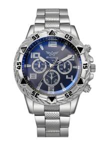 1pc/Set Men's Fashion Business Popular Triple Eye Mixed Scale Large Dial Quartz Watch, Suitable For Anniversary, Birthday, Valentine's Day, Christmas Gift