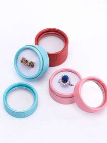 6pcs/set Simple Style Multicolor Bow Design Round Ring Box For Daily Wear & Gift - Multicolor - View 2