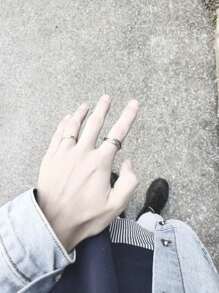 1pc Fashionable Stainless Steel Layered Ring For Men Women For Daily Decoration - Multicolor - View 7