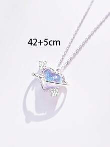 1入組告白氣球心型月亮愛情星空翅膀吊墜項鍊