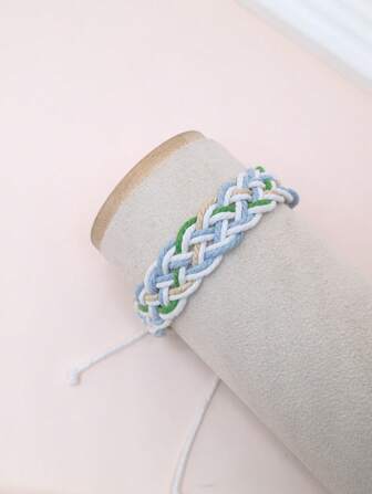 Pulsera trenzada de color combinado