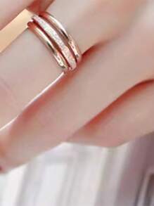 3 cái/bộ Nhẫn tối giản - Hoa hồng vàng - Xem 2