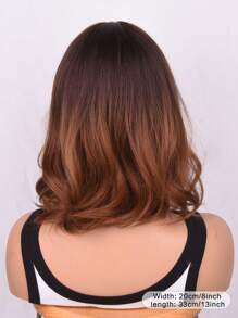 短卷人造假髮帶劉海 - 棕色 - 查看 4