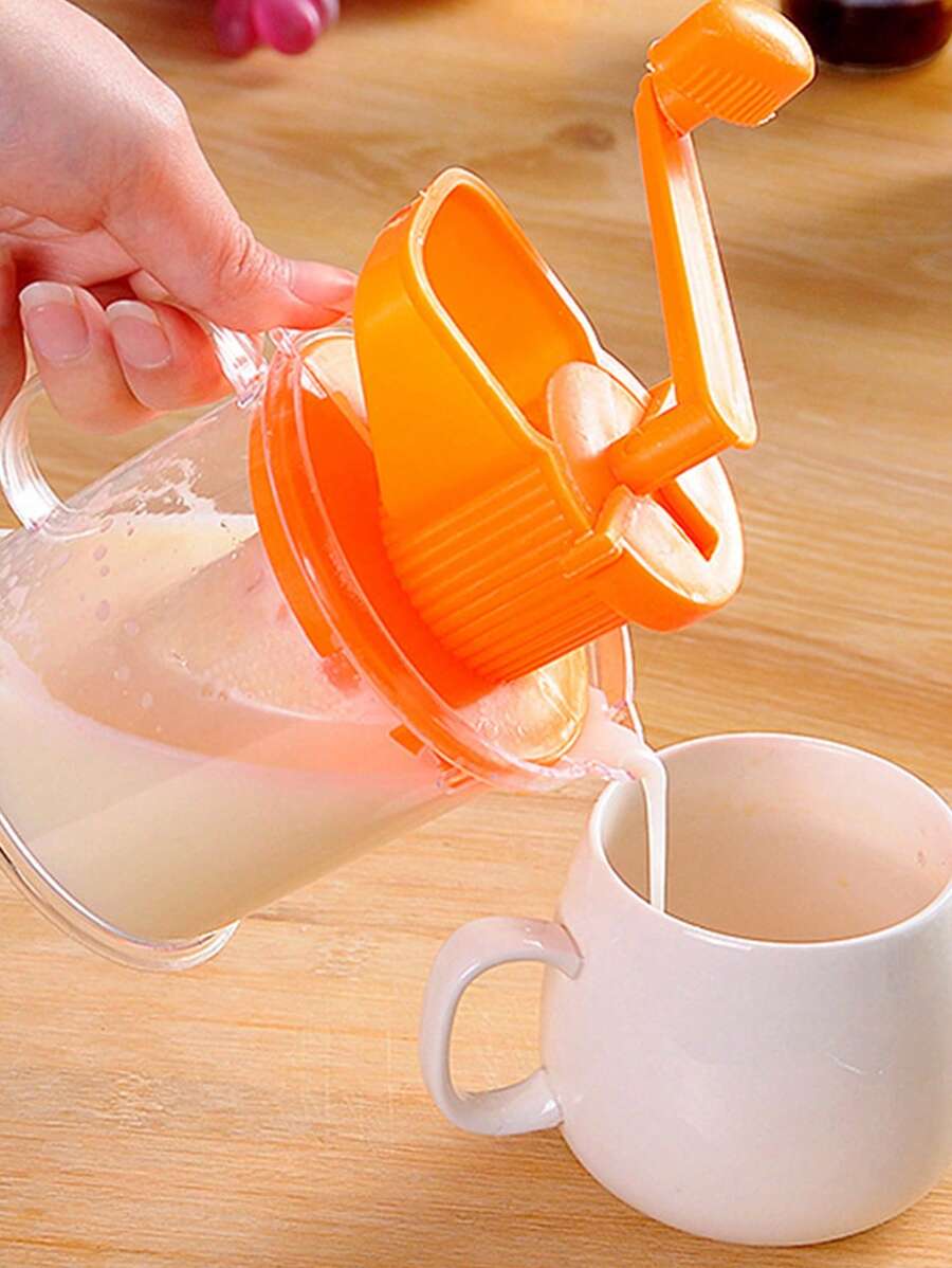 1入組透明橙色便攜式榨汁機PP手搖迷你家用手動豆漿機 - 橘色 - 查看 1