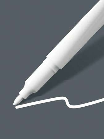 12/5/4/3/2/1 支白色细头防水绘图、涂鸦、马克笔、永久性中性笔，适用于织物、木材、标记（标准尺寸为每包 5 支）返校