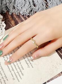 1pc Glamorous Cubic Zirconia Decor Ring For Women For Valentine's Day Gift,Mom,Mother,Mother's Day,Gift