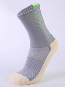 Sports Outdoor 1pair Thicken Anti-Slip Athletic Socks For Soccer - Grey - View 1