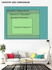 1入組蝴蝶和建築圖案掛毯現代織物掛毯海報壁掛適合臥室美學 - 彩色 - 查看 3