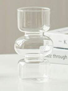 1 个黑色透明三角形玻璃花瓶，非常适合水培、水培或作为花卉装饰、家居装饰、花瓶、餐桌装饰 Rama 装饰 Rama - 無色 - 查看 3