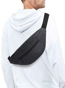 1pc Waterproof Running Waist Bag - Dark Grey - View 2