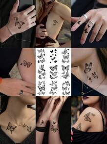 STARTTOOS 9sheets Butterfly Pattern Tattoo Sticker Y2k Temporary Tattoos