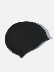 Black Silicone Swimming Cap - Black - View 10