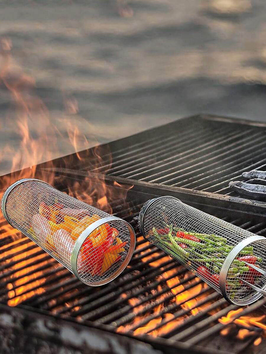 1pc Silver Stainless Steel Outdoor Stove - Silver - View 1