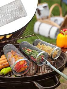 1pc Silver Stainless Steel Outdoor Stove - Silver - View 3