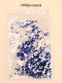FULL BEAUTY 1440 件藍色水鑽美甲裝飾平背指甲鑽石寶石珠寶美甲 - 寶藍色 - 查看 7