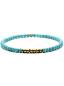 Vòng Tay Ngọc Lam Cổ Điển & Trang Trí Hình Học Vòng Tay Đính Hạt Cho Nam Cho Cuộc Sống Hàng Ngày - Màu xanh lam - Xem 1