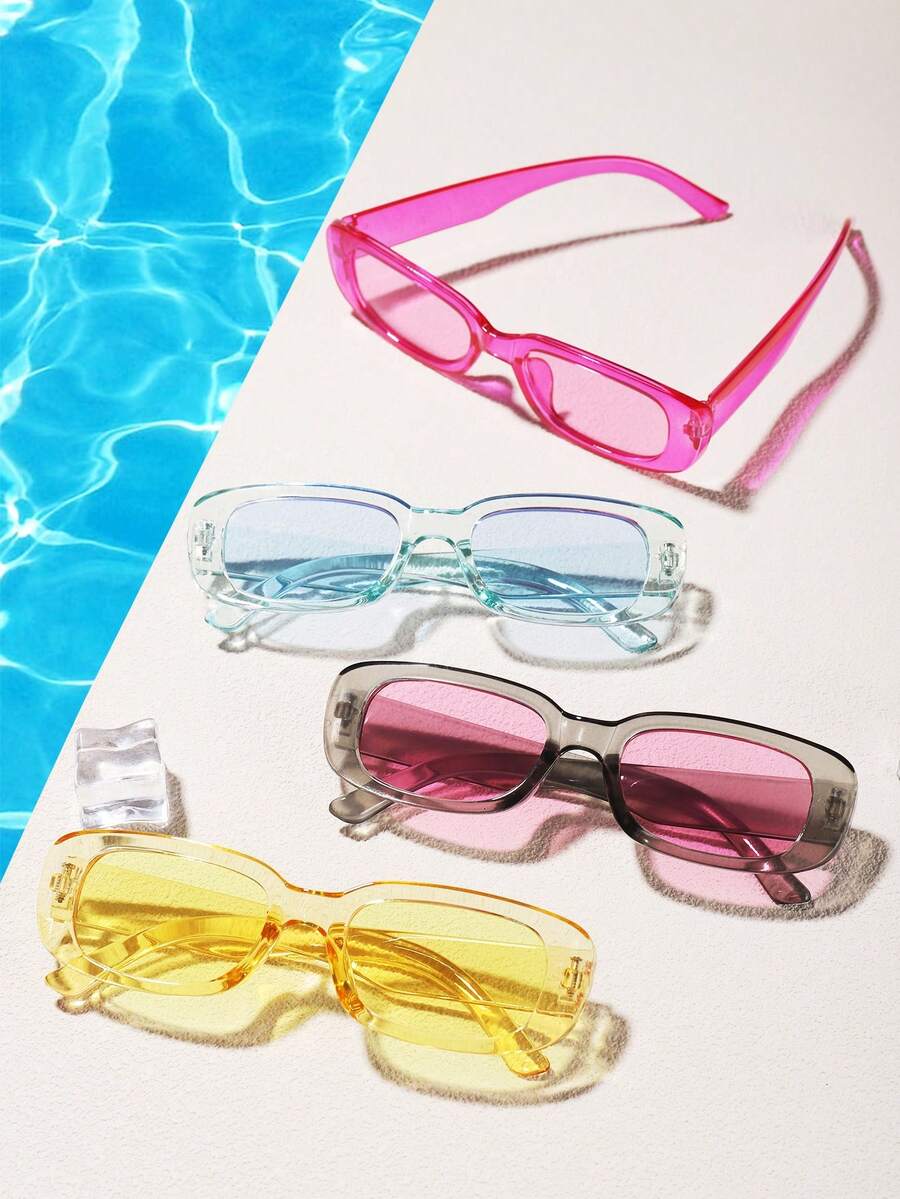 4pcs Polycarbonate Summer Beach Fashion Glasses - Multicolor - View 1