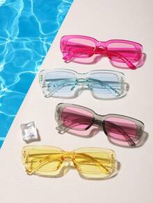 4pcs Polycarbonate Summer Beach Fashion Glasses - Multicolor - View 2