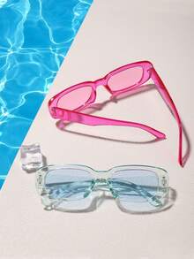 4pcs Polycarbonate Summer Beach Fashion Glasses - Multicolor - View 4