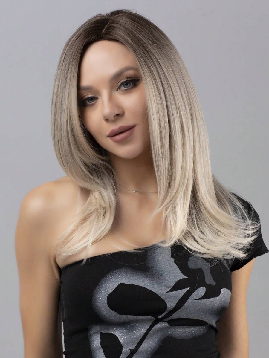 長款直筒人造假髮 - 彩色 - 查看 1