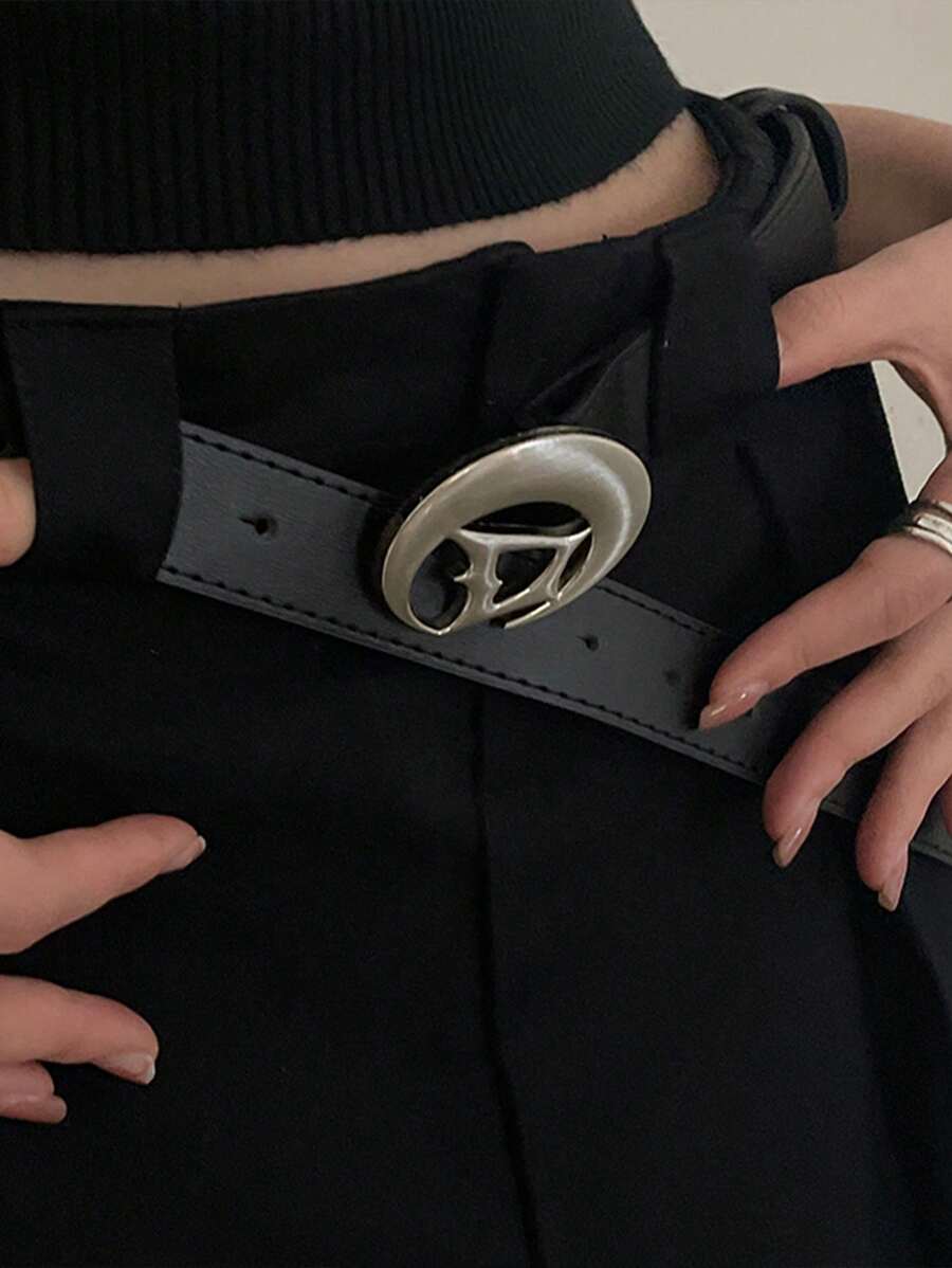 1 Thắt lưng thời trang khóa mặt trăng dành cho nữ cho cuộc sống hàng ngày - màu đen - Xem 1