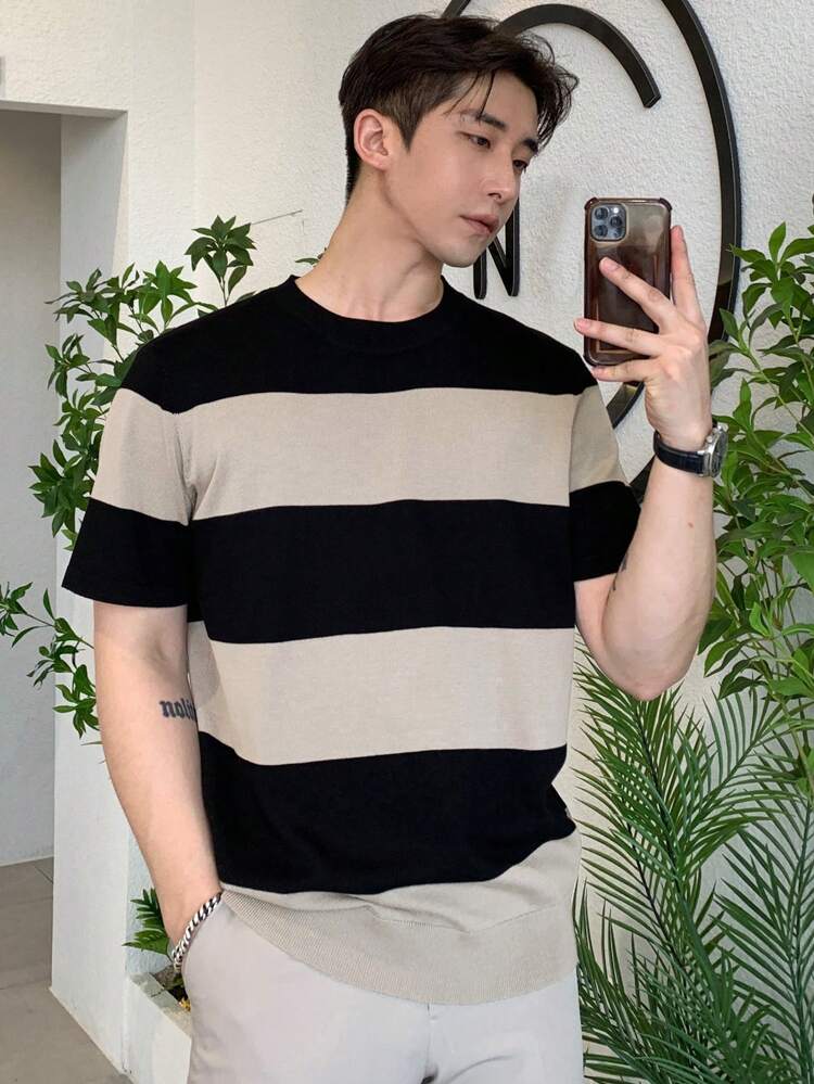 Men Two Tone Knit Top