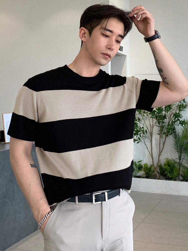 Men Two Tone Knit Top