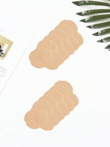 talla grande 5 pares de cubre pezones lisos - Albaricoque - Ver 3