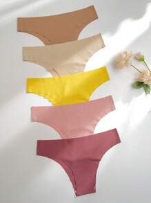 5入組素色簡約風素色內褲 - 彩色 - 查看 4