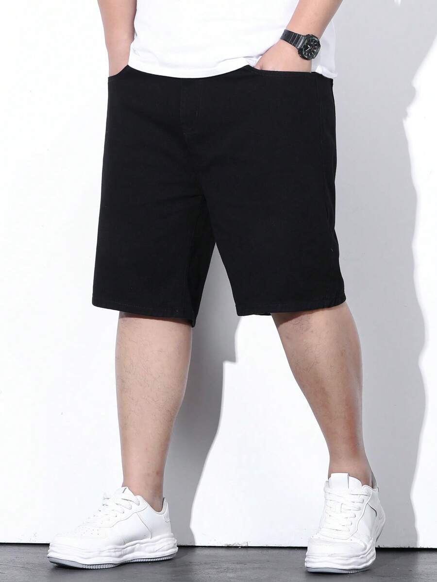 Manfinity Hypemode Nam Quần short Denim Bông Túi nghiêng - màu đen - Xem 1