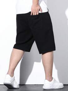 Manfinity Hypemode Nam Quần short Denim Bông Túi nghiêng - màu đen - Xem 2