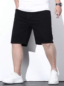 Manfinity Hypemode Nam Quần short Denim Bông Túi nghiêng - màu đen - Xem 5