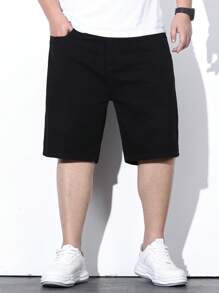 Manfinity Hypemode Nam Quần short Denim Bông Túi nghiêng - màu đen - Xem 6