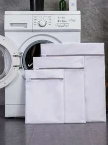 1pc Portable Pet Mesh Laundry Bag For Dog And Cat For Cleaning - Grey - View 2