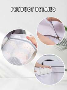 1pc Portable Pet Mesh Laundry Bag For Dog And Cat For Cleaning - Grey - View 4