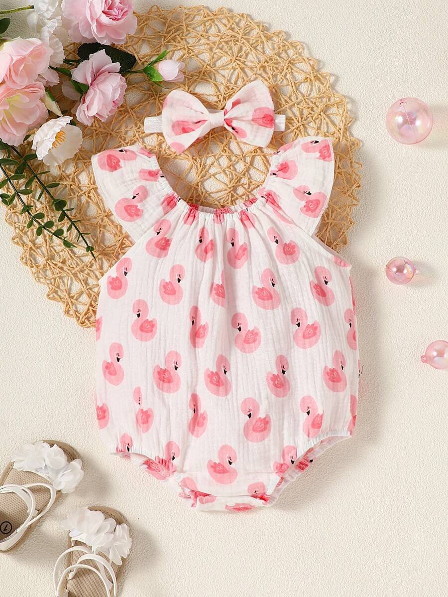 Bodysuits Em bé Thú vật Tất cả trên in - trắng - Xem 1
