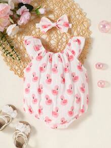 Bodysuits Em bé Thú vật Tất cả trên in - trắng - Xem 2