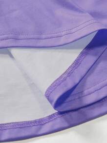 Manfinity Homme 男士字母圖案漸層T恤 - 紫色 - 查看 4