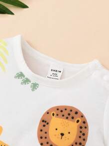 Baby Boy Cartoon Graphic Tee - White - View 3