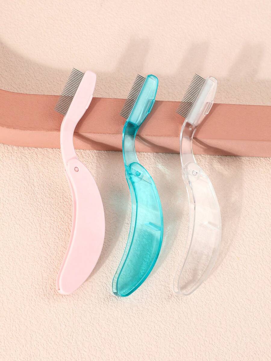 CUT it Lược chải lông mày gấp, Lược chải lông mày Răng kim loại, Lược tách lông mi, Bàn chải và lược chải lông mi, Công cụ chuyên nghiệp để xác định lông mi & lông mày, Công cụ tách lông mi Mascara Lash Comb With Metal Răng, Màu hồng - Màu Hồng baby - Xem 1