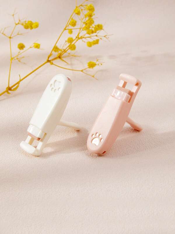 1pc Mini Cat Claw Eyelash Curler Portable Cute Plastic Lash Curler Tool With Extra Silicone Refill Pads, Partial Precision Eyelash Curler For Women/Girl(White),Makeup,Cheap,Room Decor,Vanity,Travel,Bedroom,Makeup Accessories,Eyelash Curler