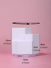 1 hộp đựng cọ trang điểm xoay được - trắng - Xem 8