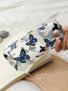 1pc Butterfly & Daisy Pattern Pencil Bag - Multicolor - View 5