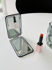 Plain Foldable Makeup Mirror - Black - View 4