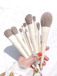 10 piezas Juego de brochas de maquillaje Brocha de sombra de ojos de pelo de caballo Brocha de maquillaje Brocha de corrector Brocha de base Herramientas de belleza portátiles, Juego de brochas, Juego de brochas de maquillaje, Juego de maquillaje completo, Juego de brochas de maquillaje, Kit de maquillaje completo, Juego de brochas, Juego de brochas de maquillaje, Juego de regalo de maquillaje, Juego - Multicolor - Ver 1