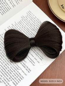 1pc Bow-knot Design Synthetic Hair Bun Clip - Black - View 2