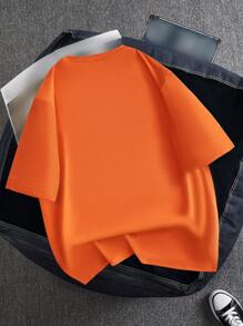 Manfinity Hypemode Men Bear & Slogan Graphic Tee - Orange - View 2